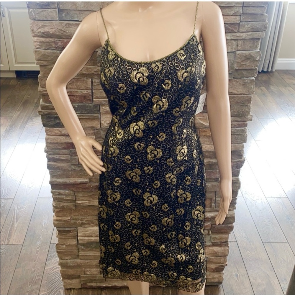 NWT Black & Gold Alex Evenings dress. Size 8